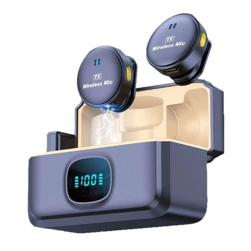 Professional Noise-Cancelling Wireless Lapel Microphone - -C Plug & Play, Long Range/Long Battery Life