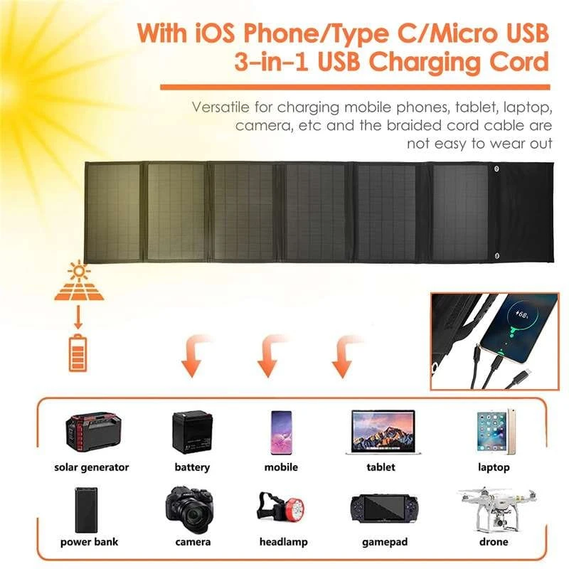 Foldable DC power generation system battery charger outdoor mobile power portabl